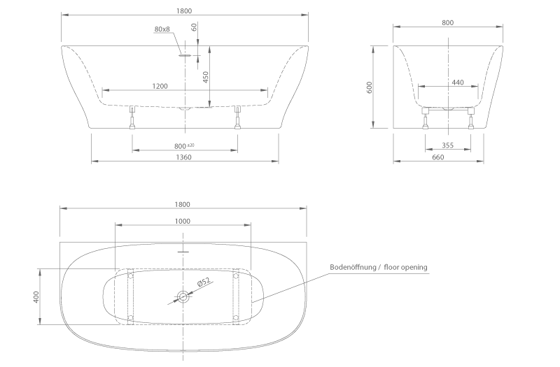 DREAM WALL ACRYLIC BATH TUB | PIETRA CASA BRAND | $10,585.96