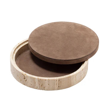 GIOBAGNARA | GIZA LEATHER & MARBLE ROUND BOX #11 | $855.00