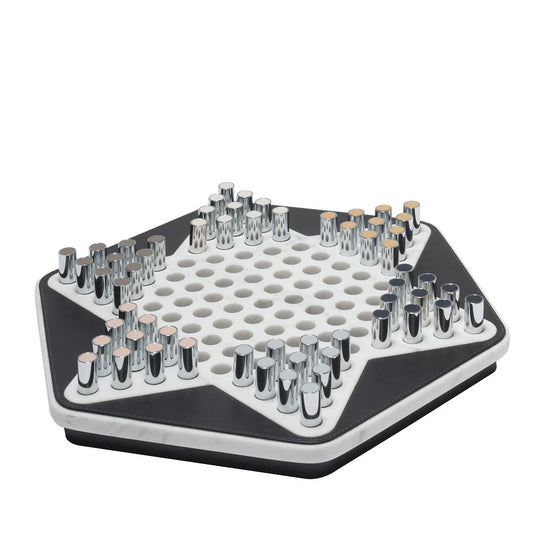 Giobagnara Delos White Marble Chinese Checkers