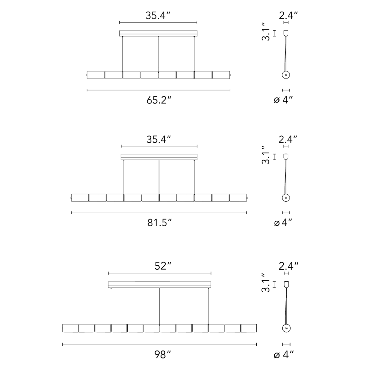 FLOS | LUCE ORIZZONTALE LINEAR PENDANT LIGHT | $7,456.00 - $9,503.00