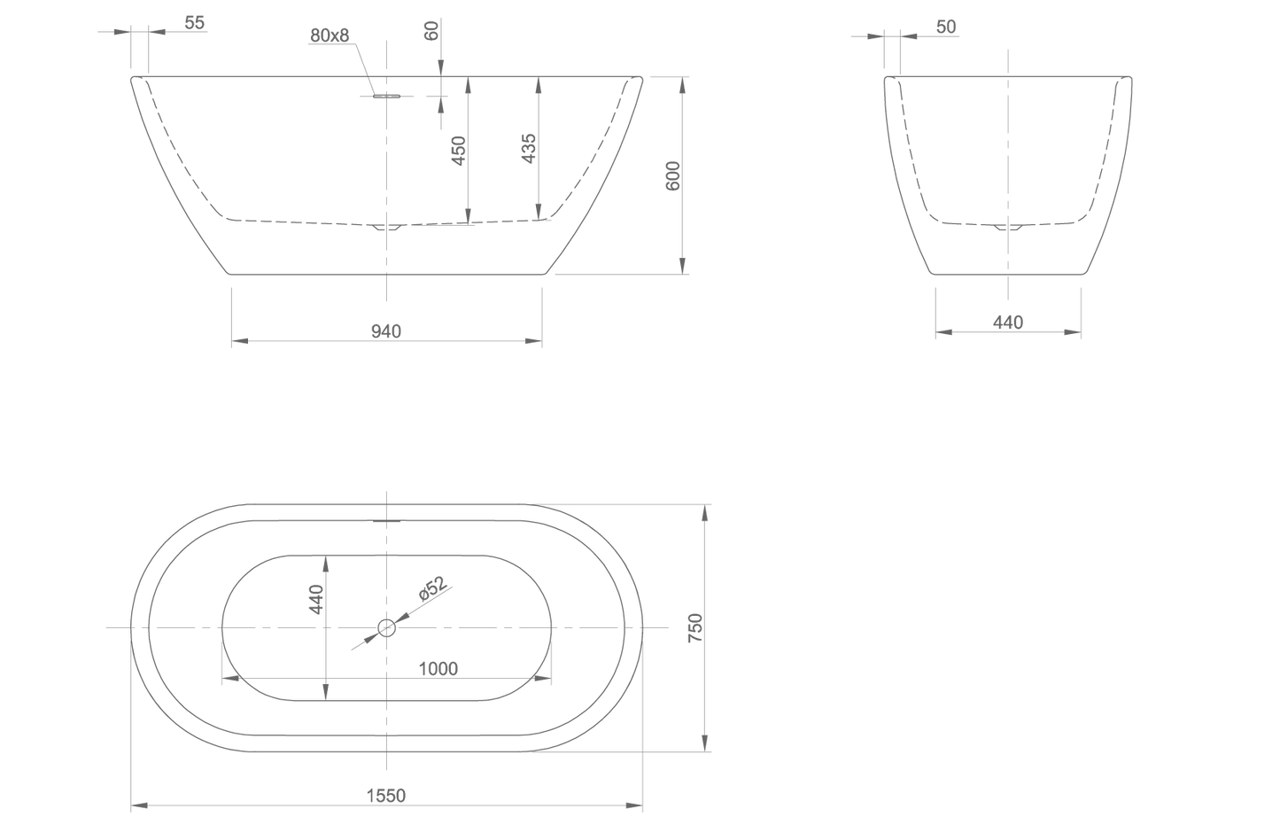 FORM XS ACRYLIC BATH TUB | PIETRA CASA BRAND | $9,392.03