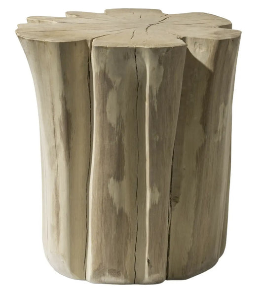 Medium Brick Side Table in Natural Barked Hornbeam Trunk - $810.00