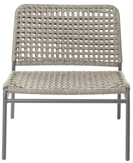 Straw Lounge Chair in Light Grey Aluminium Frame and Woven Resin Fiber - $1,520.00