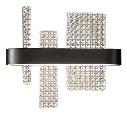 MASIERO | RIBBON BLACK METAL AND GLASS WALL SCONCE | $1,530.00