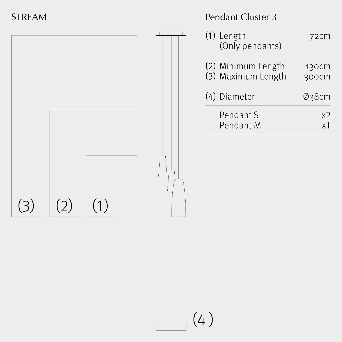 Hering Berlin Stream Pendant Cluster 3