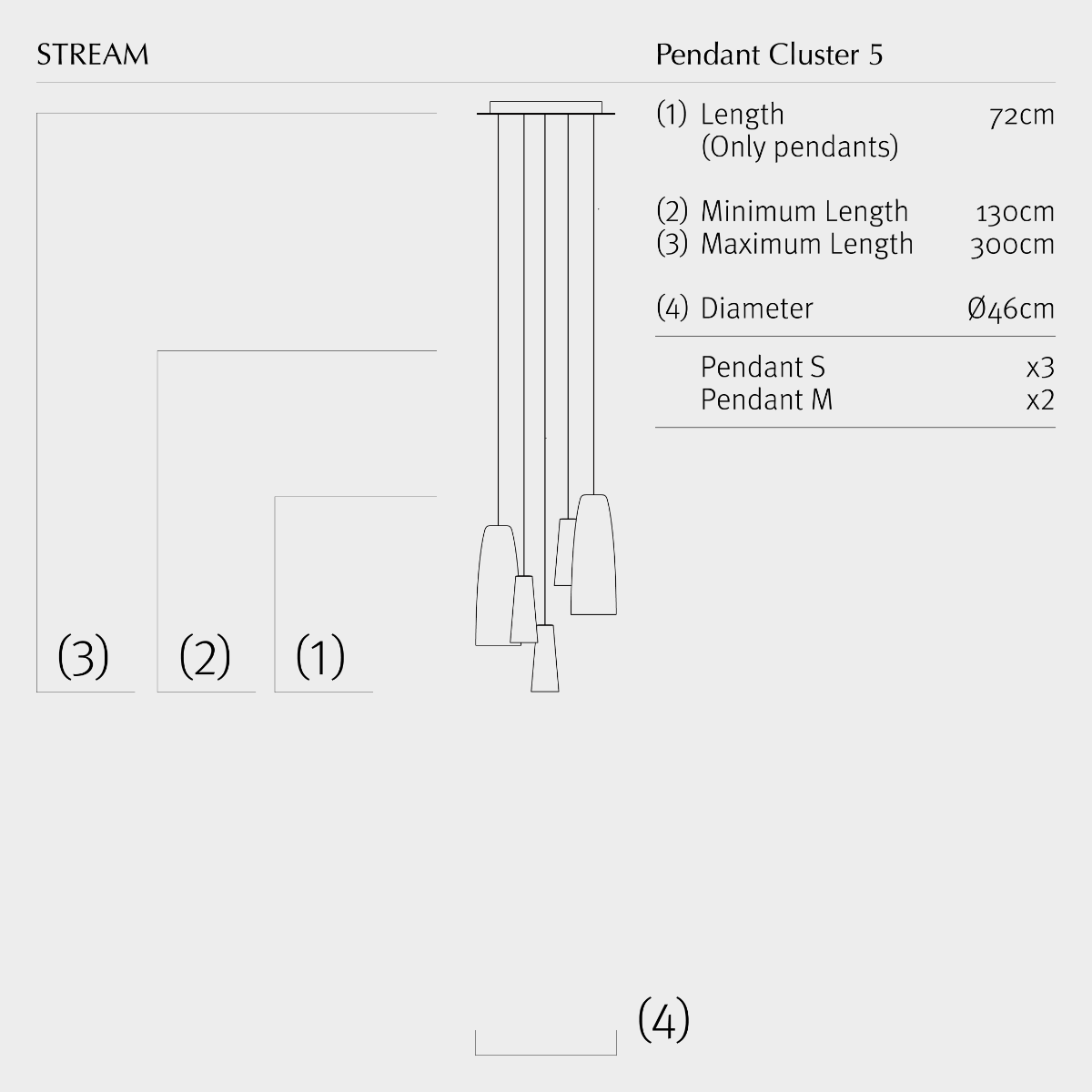 Hering Berlin Stream Pendant Cluster 5