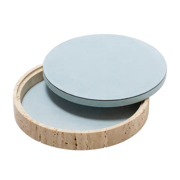 GIOBAGNARA | GIZA LEATHER & MARBLE ROUND BOX #7 | $855.00