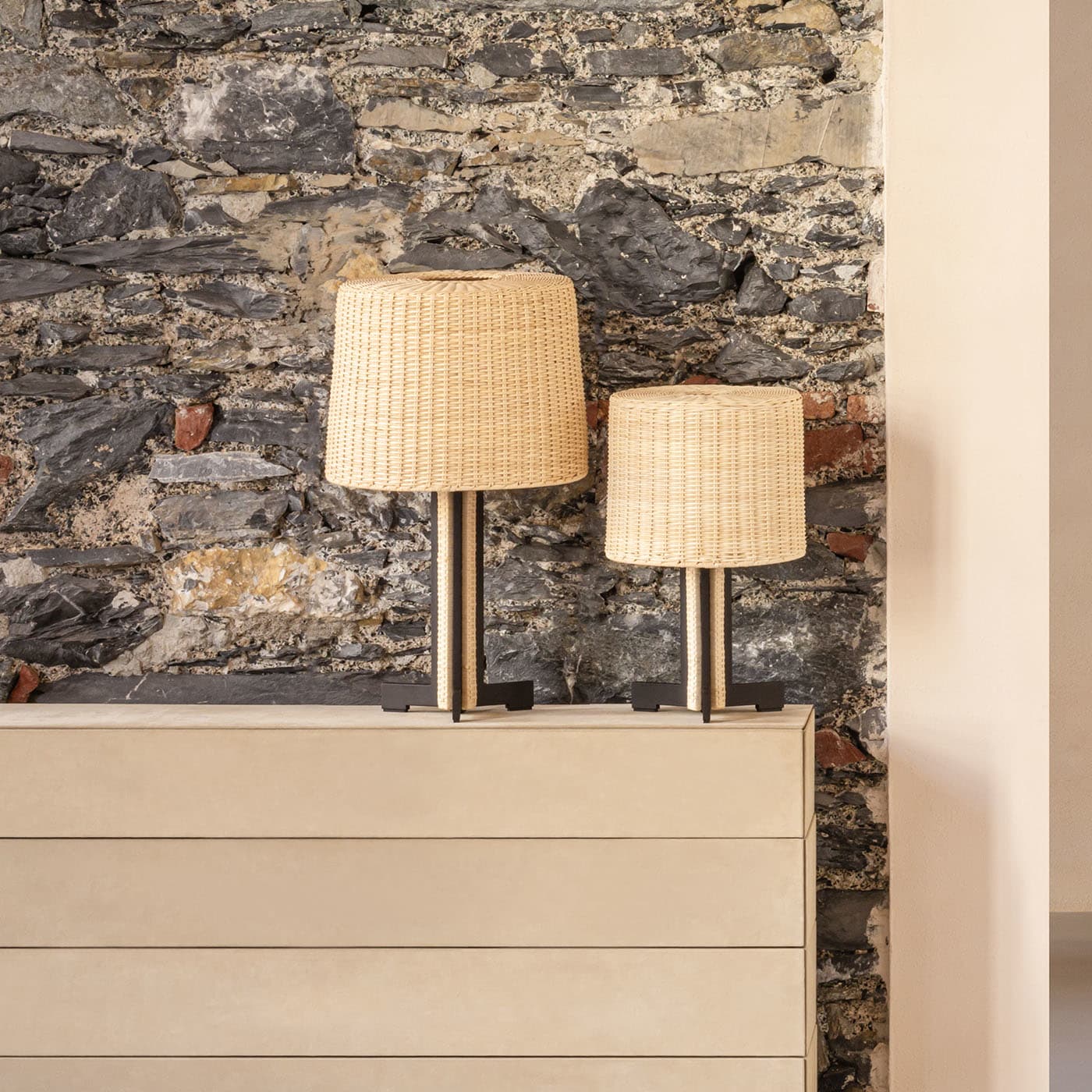 GIOBAGNARA | RHAPSODY RATTAN TABLE LAMP | $1,395.00 - $1,795.00