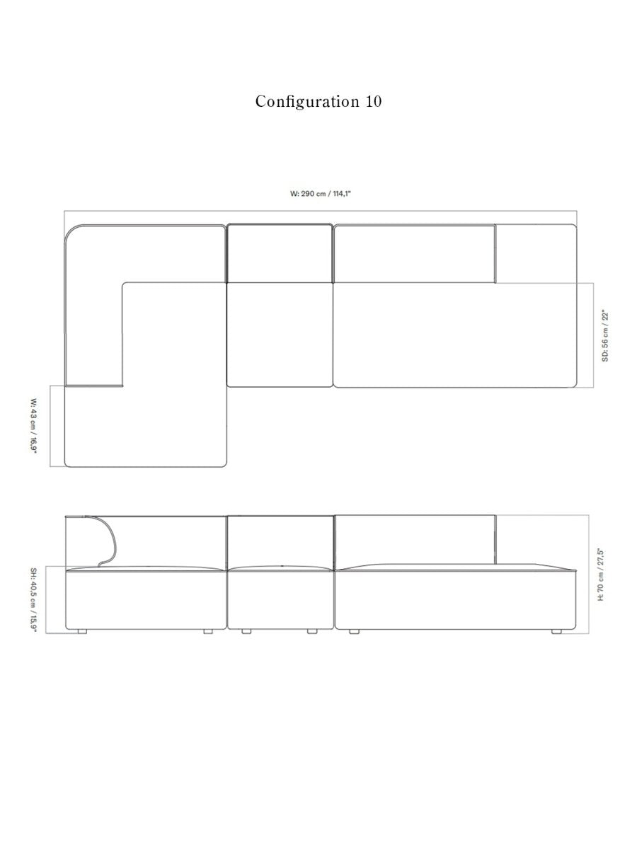 EAVE MODULAR SOFA 3-SEATER CONFIGURATIONS 9-10 I $7,005.00 - $8,895.00