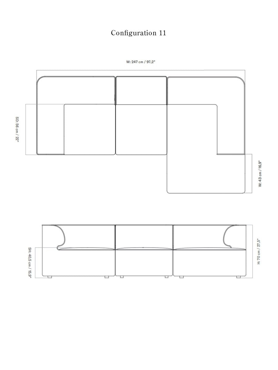 EAVE MODULAR SOFA 3-SEATER CONFIGURATIONS 11-12 I $6,715.00 - $8,415.00