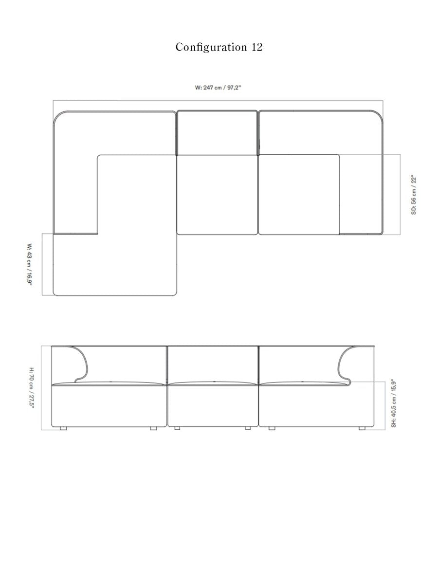 EAVE MODULAR SOFA 3-SEATER CONFIGURATIONS 11-12 I $6,715.00 - $8,415.00