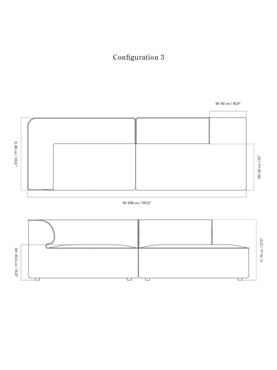 EAVE MODULAR SOFA 2-SEATER CONFIGURATIONS 3-4 I $5,420.00 - $6,900.00