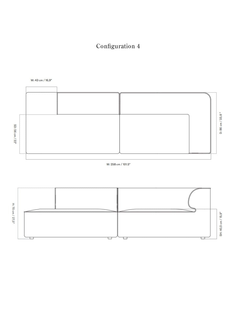 EAVE MODULAR SOFA 2-SEATER CONFIGURATIONS 3-4 I $5,420.00 - $6,900.00