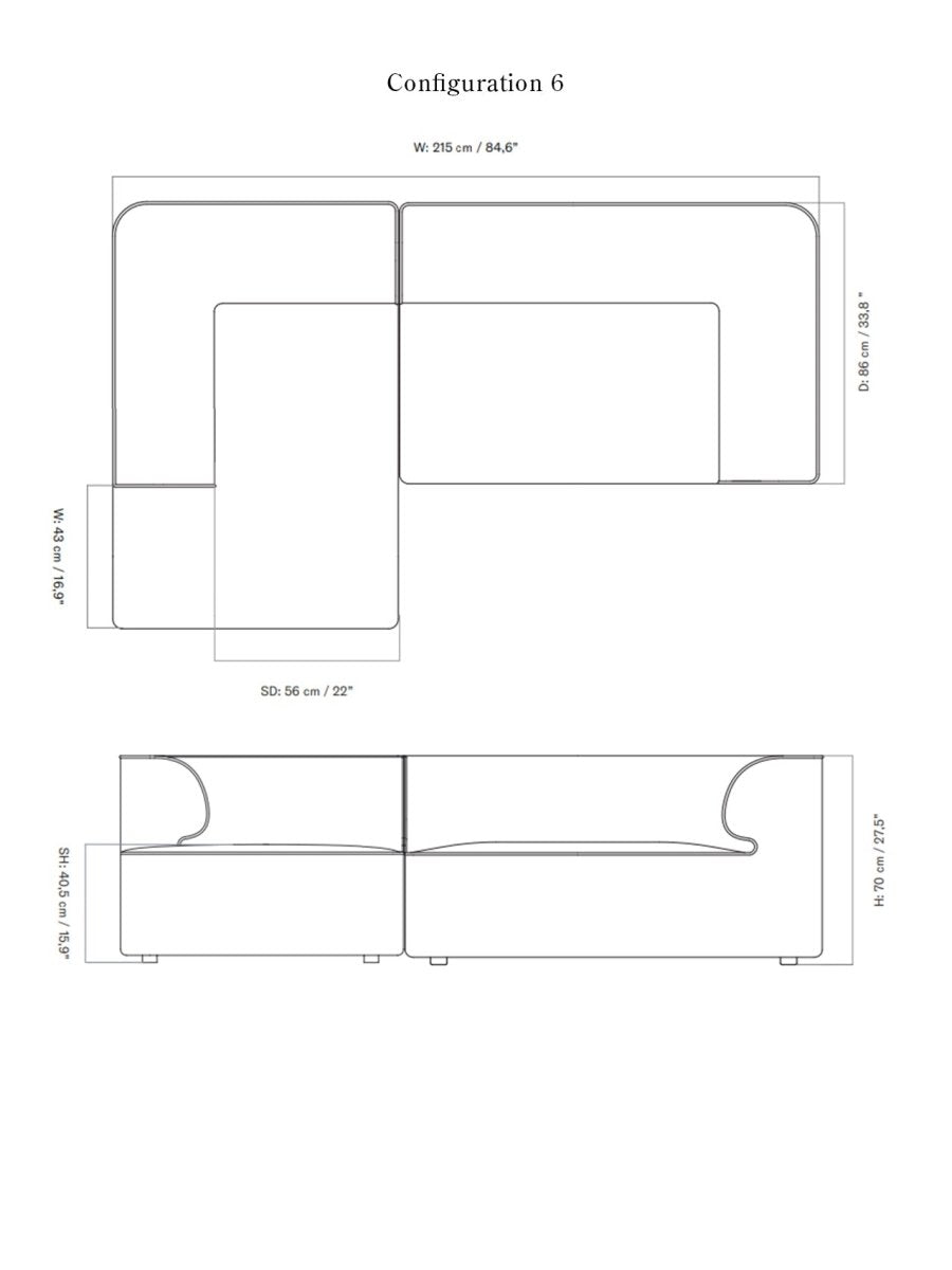 EAVE MODULAR SOFA 2-SEATER CONFIGURATIONS 5-6 I $5,420.00 - $6,900.00