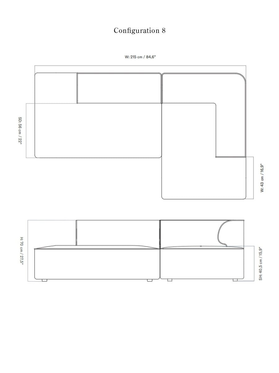 EAVE MODULAR SOFA 2-SEATER CONFIGURATIONS 7-8 I $5,230.00 - $6,690.00