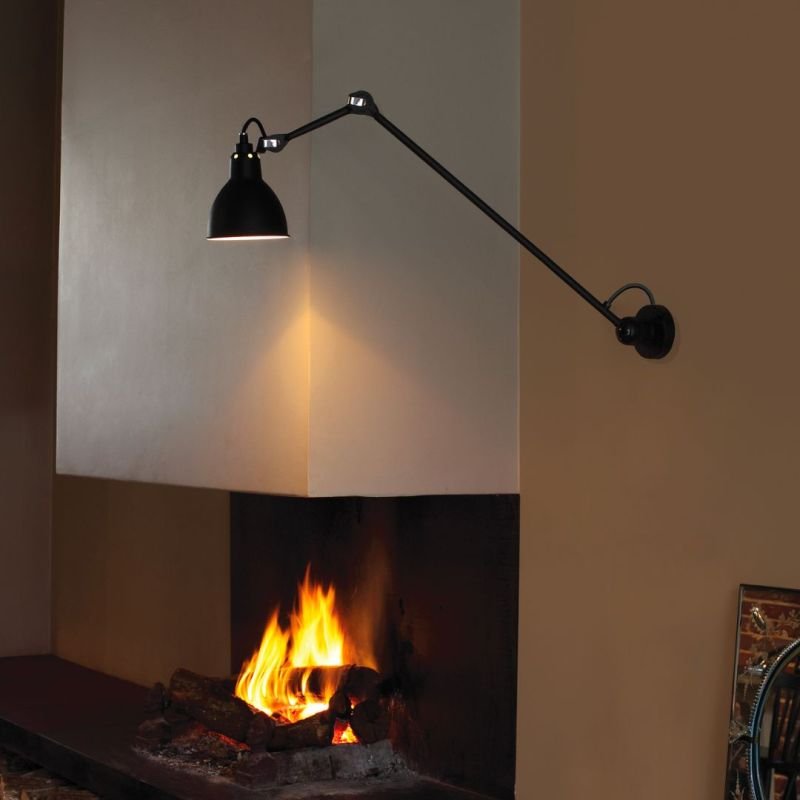 Lampe Gras N°304 L60 long arm wall sconce angle view