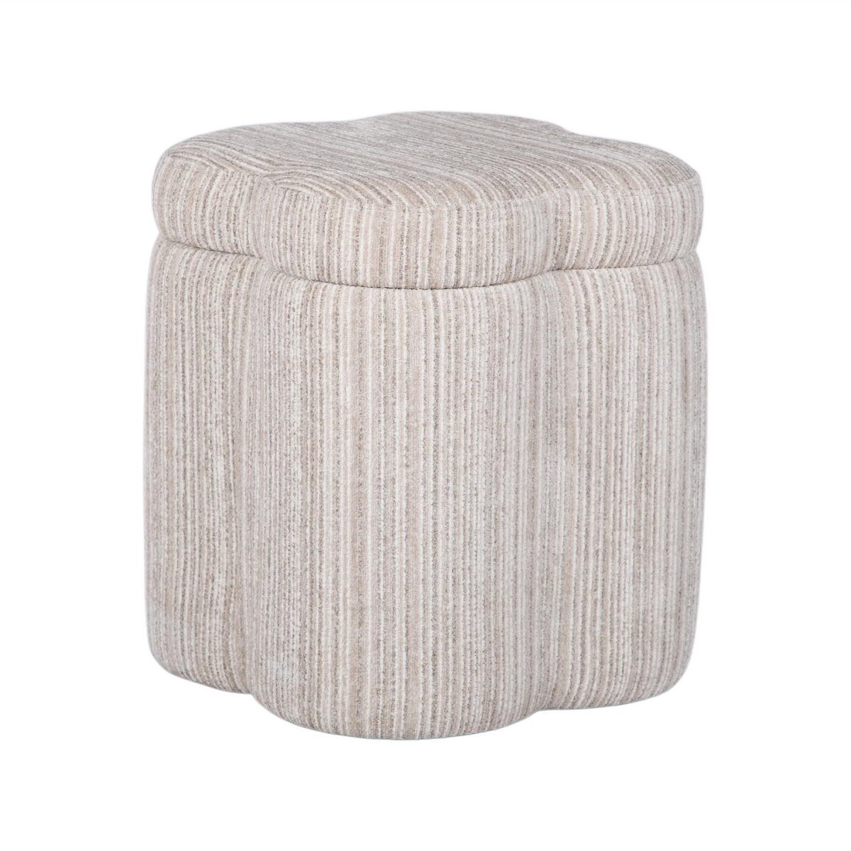 TOV FURNITURE | Lilou Cream Striped Jacquard Storage Accent Stool | $196.02