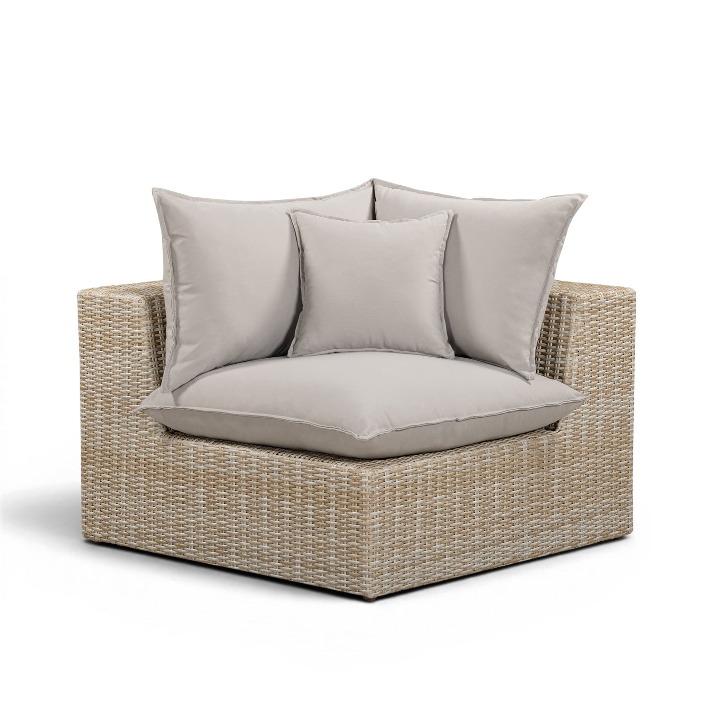 Cali Performance Fabric & Wicker Outdoor Corner Chair