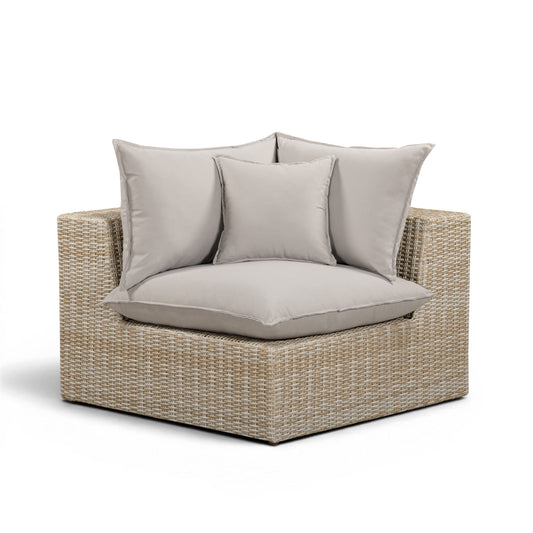 Cali Performance Fabric & Wicker Outdoor Corner Chair