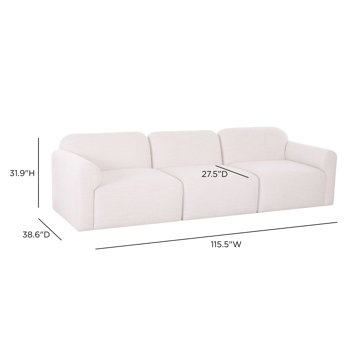 TOV FURNITURE | Gorge 116" Modular Sofa | $3,738.13