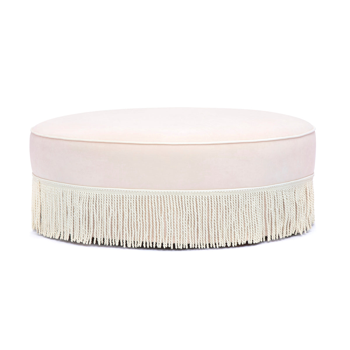 Tassy Tasseled Round Ottoman