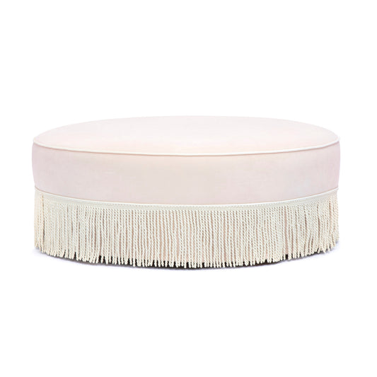 Tassy Tasseled Round Ottoman