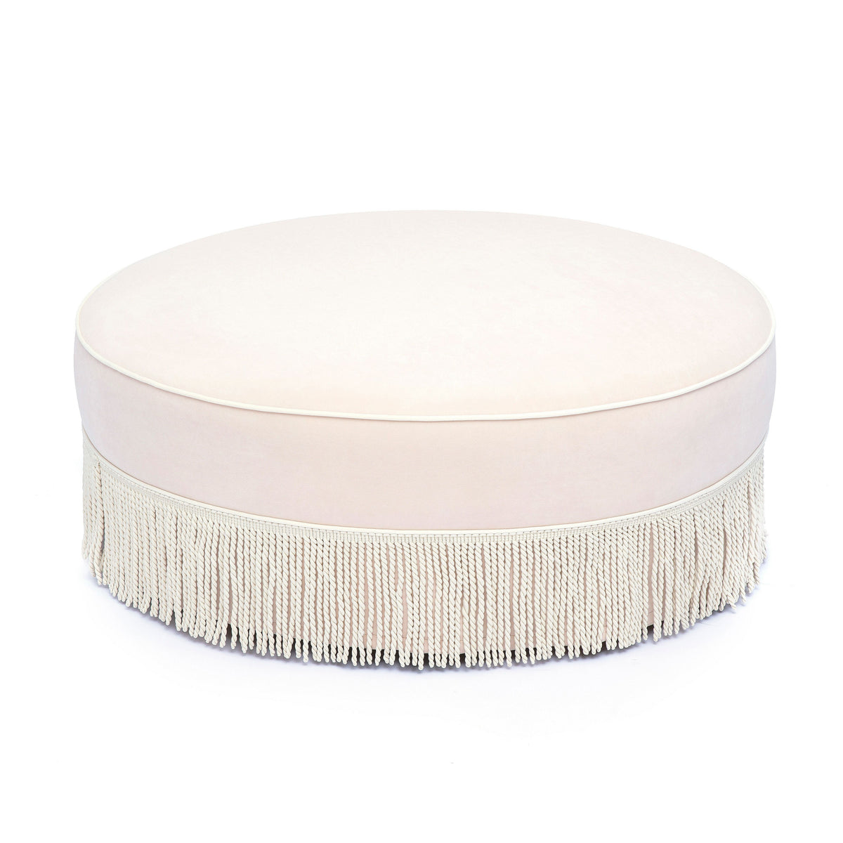 TOV FURNITURE | Tassy Tasseled Round Ottoman | Starting at $933.13