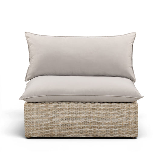 Cali Performance Fabric & Wicker Outdoor Armless Chair