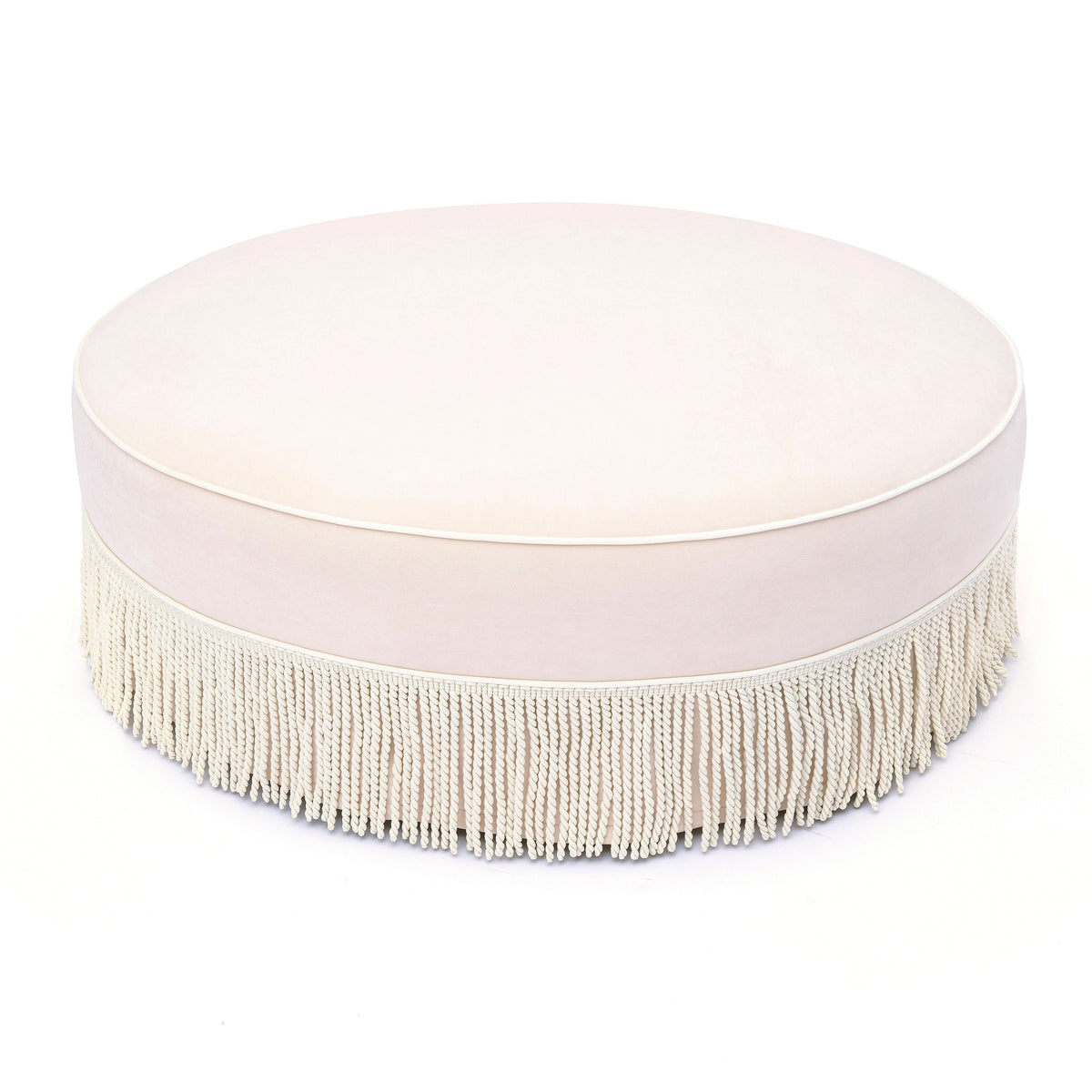 TOV FURNITURE | Tassy Tasseled Round Ottoman | Starting at $933.13