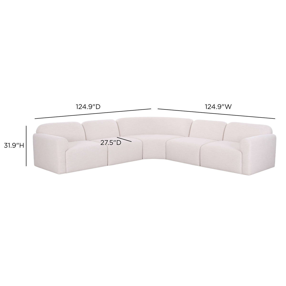 TOV FURNITURE | Gorge 5-Piece Modular Corner Sectional | $6,543.13