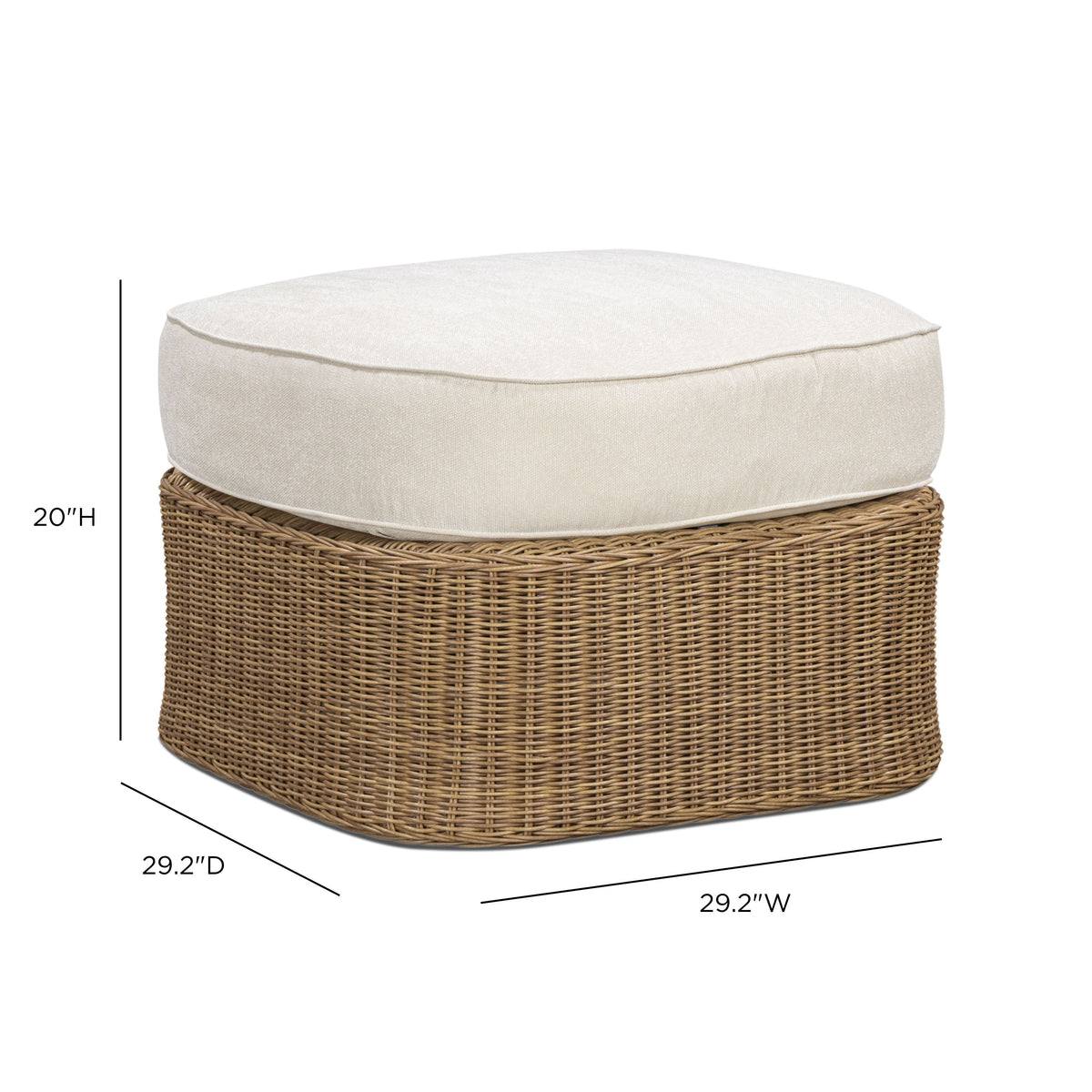 TOV FURNITURE | Axel Boucle Outdoor Ottoman | $877.03