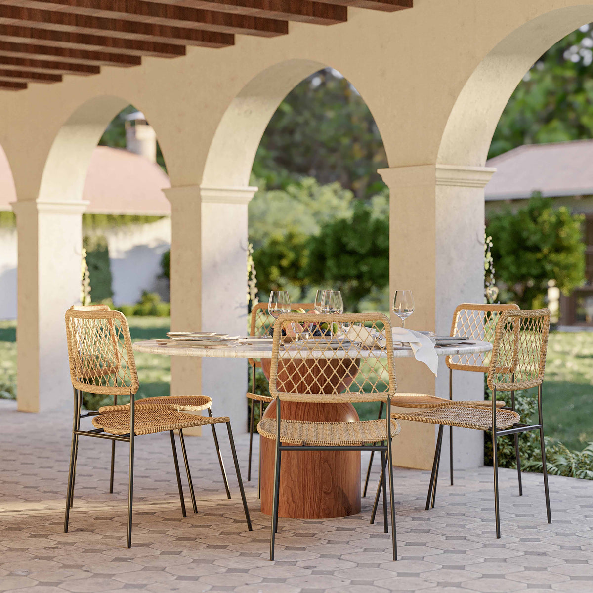 TOV FURNITURE | Cynthia 54" Concrete Indoor/Outdoor Dining Table | $2,429.13