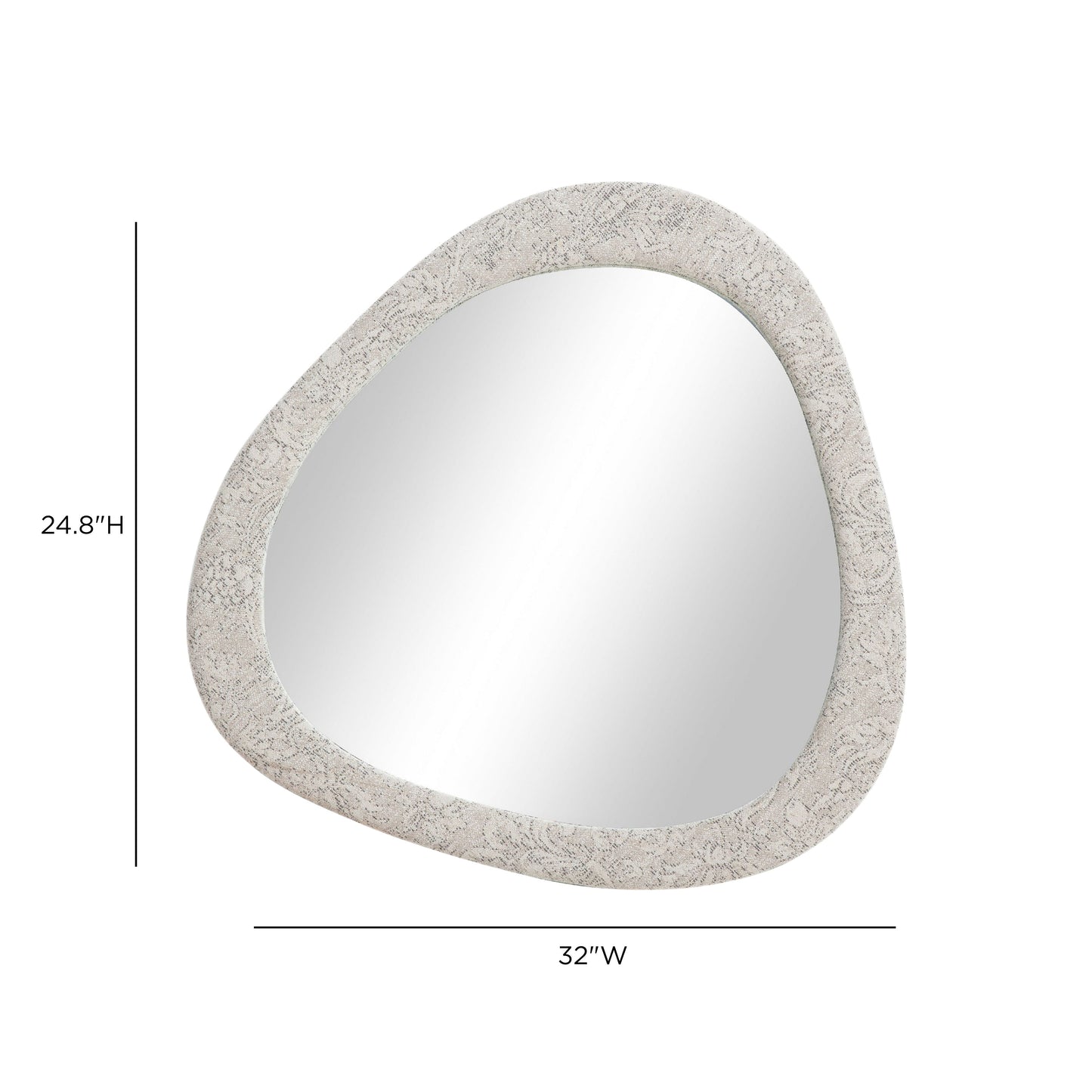 TOV FURNITURE | Klaryss 32"x25" Neutral Floral Jacquard Wall Mirror | $314.82