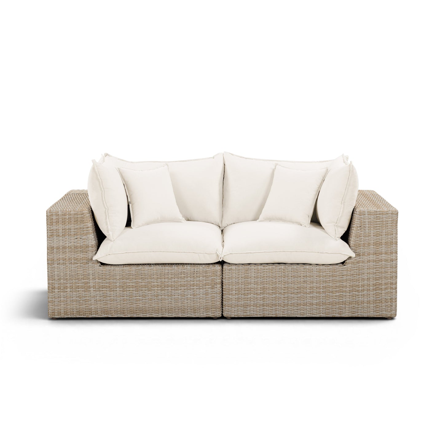 Cali 80" Performance Fabric & Wicker Outdoor Loveseat