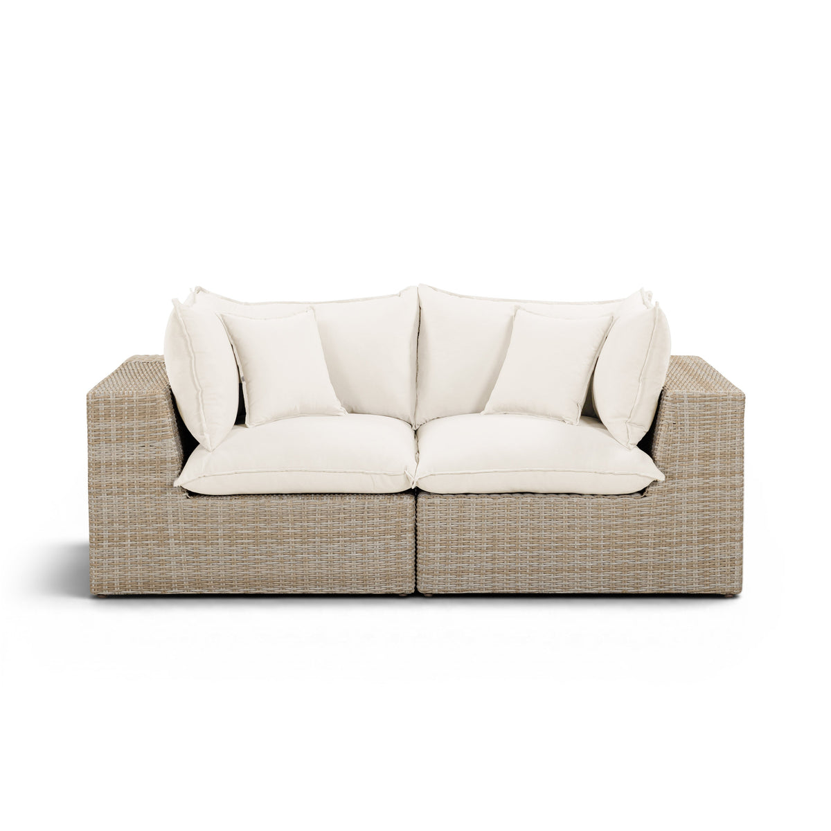 Cali 80" Performance Fabric & Wicker Outdoor Loveseat