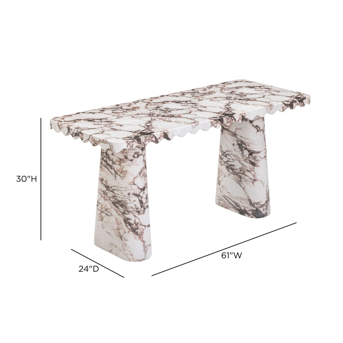 TOV FURNITURE | Janice 61" Breccia Faux Marble Console Desk | $1,494.13