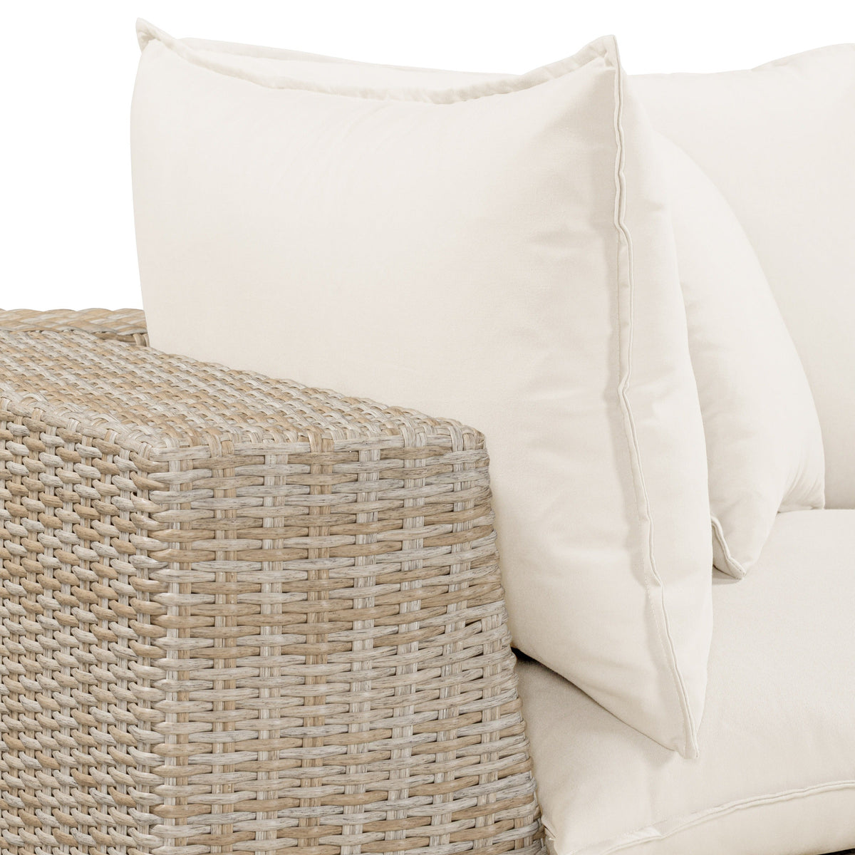 TOV FURNITURE | Cali 4-Piece Performance Fabric & Wicker Outdoor Sectional | $3,588.53