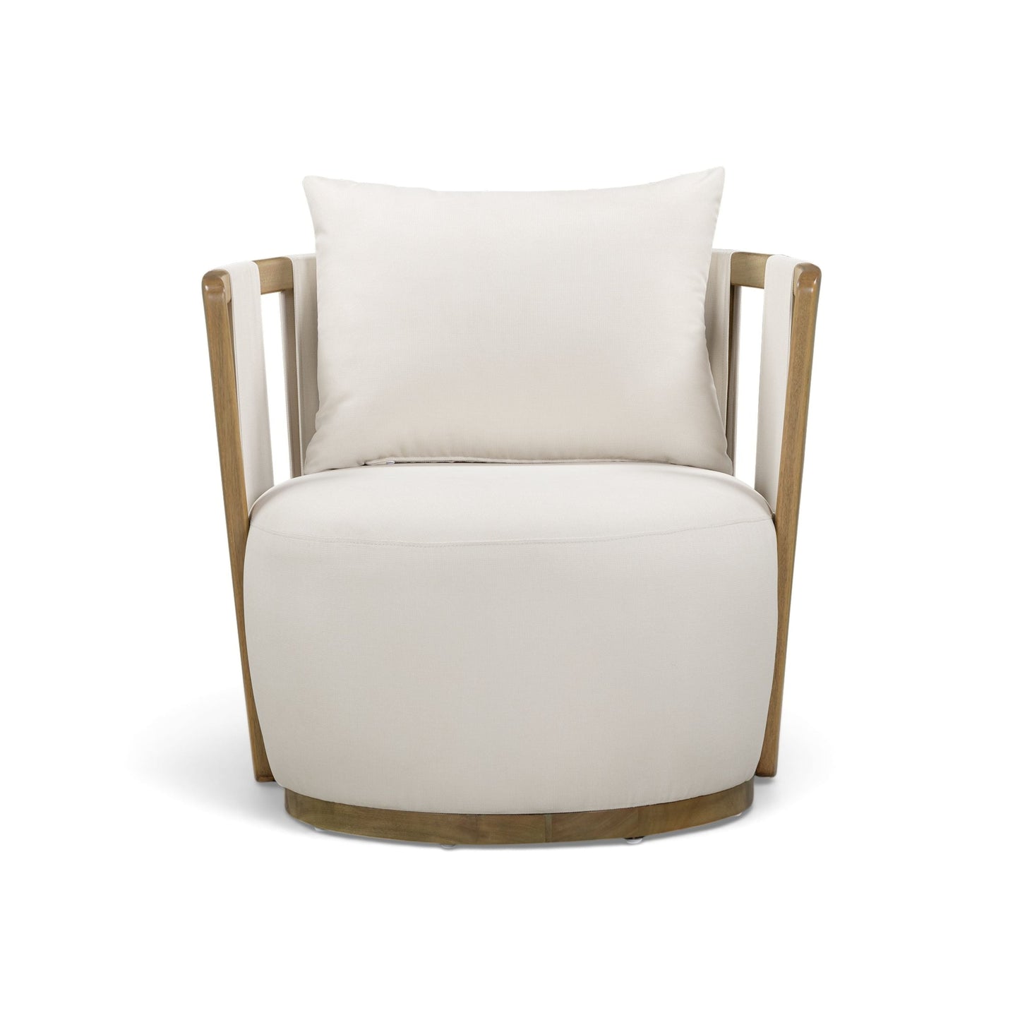 TOV FURNITURE | Paolo Cream Upcycled Basketweave Fabric Outdoor Accent Chair | $1,582.02