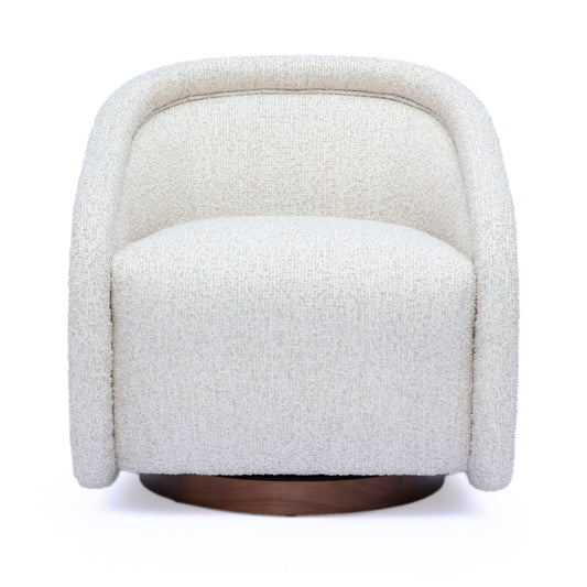 Clarke Cream Performance Boucle Swivel Accent Chair