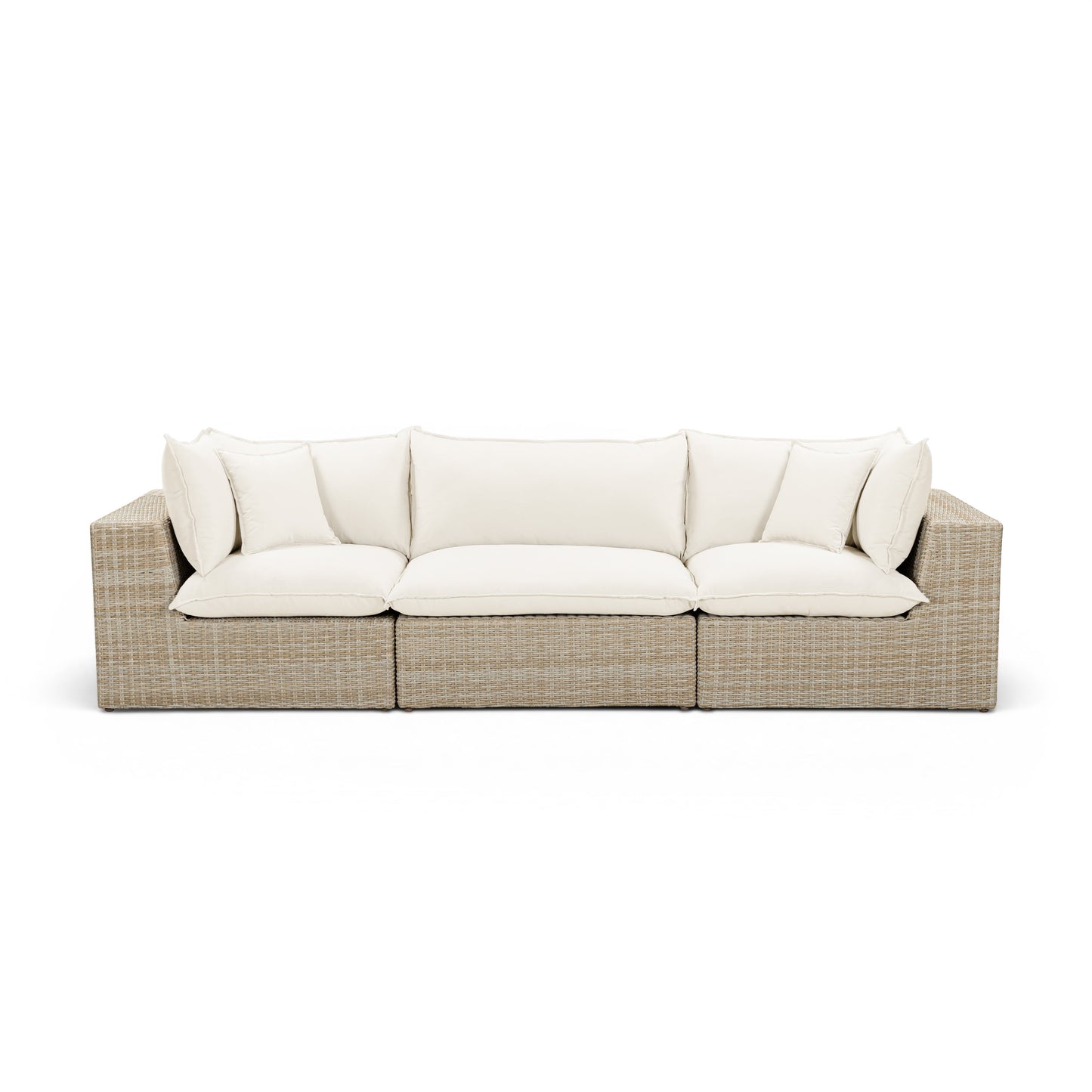 Cali 120" Performance Fabric & Wicker Outdoor Sofa