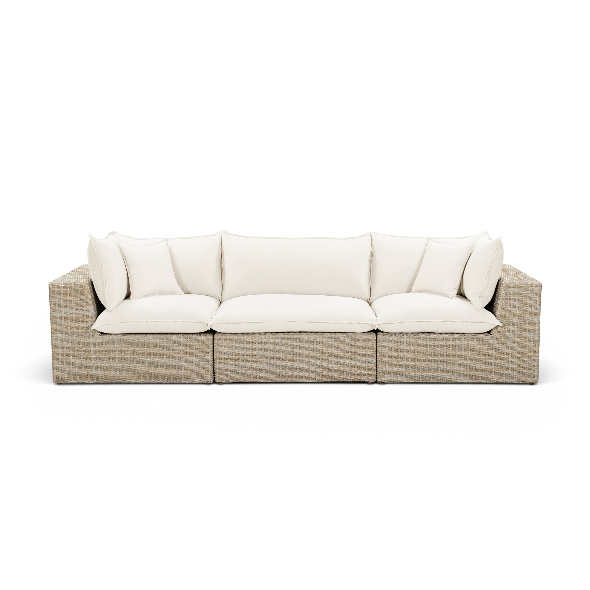 Cali 120" Performance Fabric & Wicker Outdoor Sofa