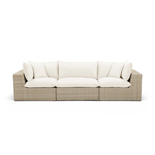 Cali 120" Performance Fabric & Wicker Outdoor Sofa