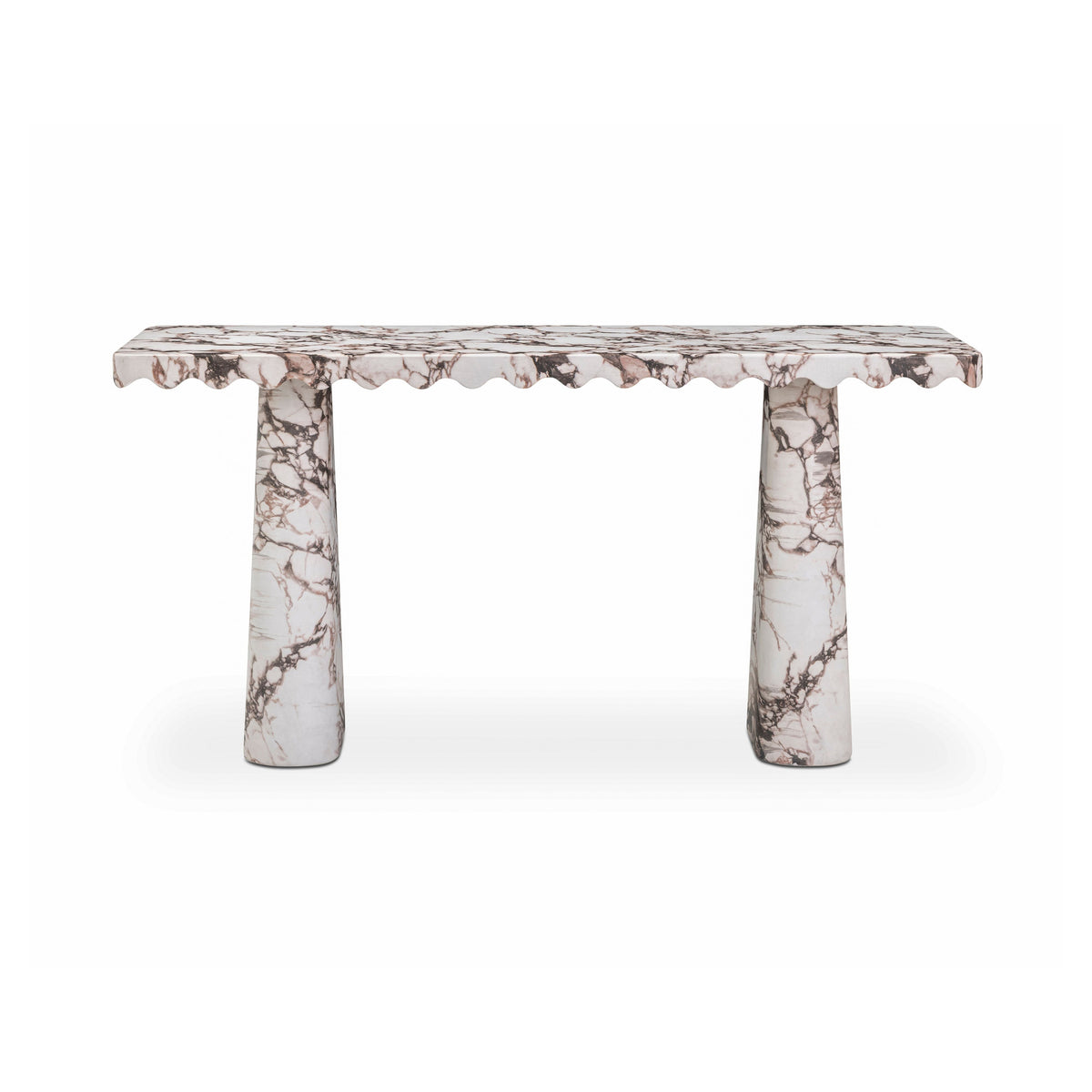 Janice 61" Breccia Faux Marble Console Desk