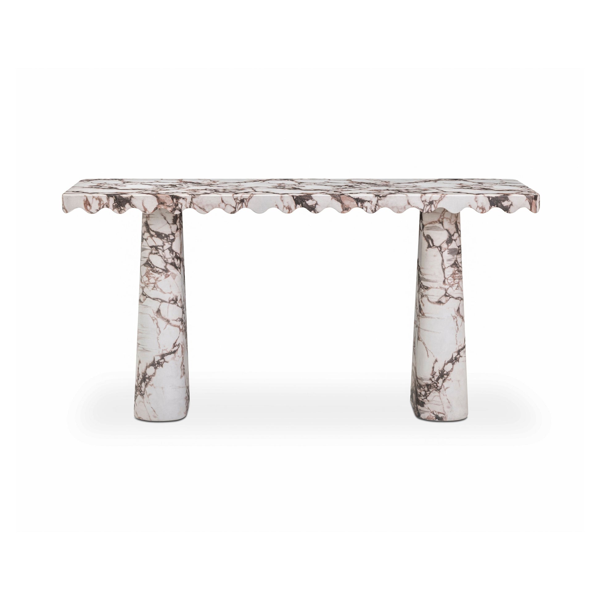 Janice 61" Breccia Faux Marble Console Desk