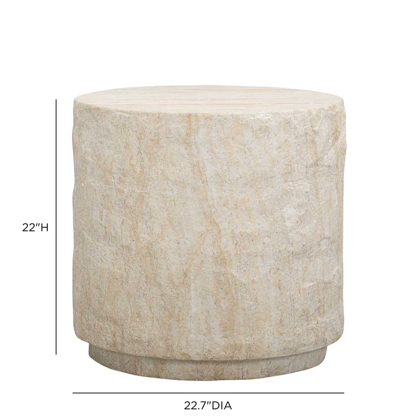 TOV FURNITURE | Roxanne Faux Travertine Indoor/Outdoor Concrete Side Table | $877.03