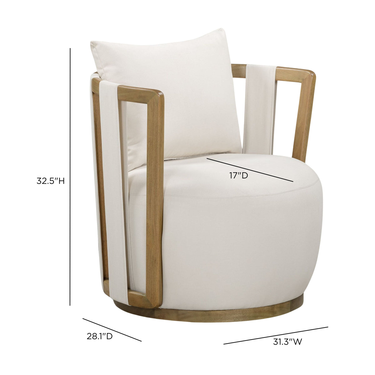 TOV FURNITURE | Paolo Cream Upcycled Basketweave Fabric Outdoor Accent Chair | $1,582.02