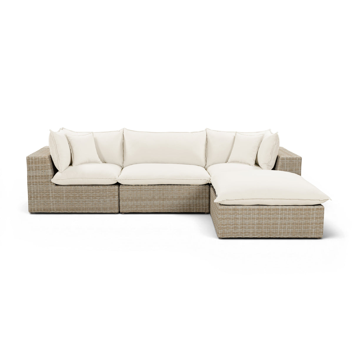 Cali 4-Piece Performance Fabric & Wicker Outdoor Sectional
