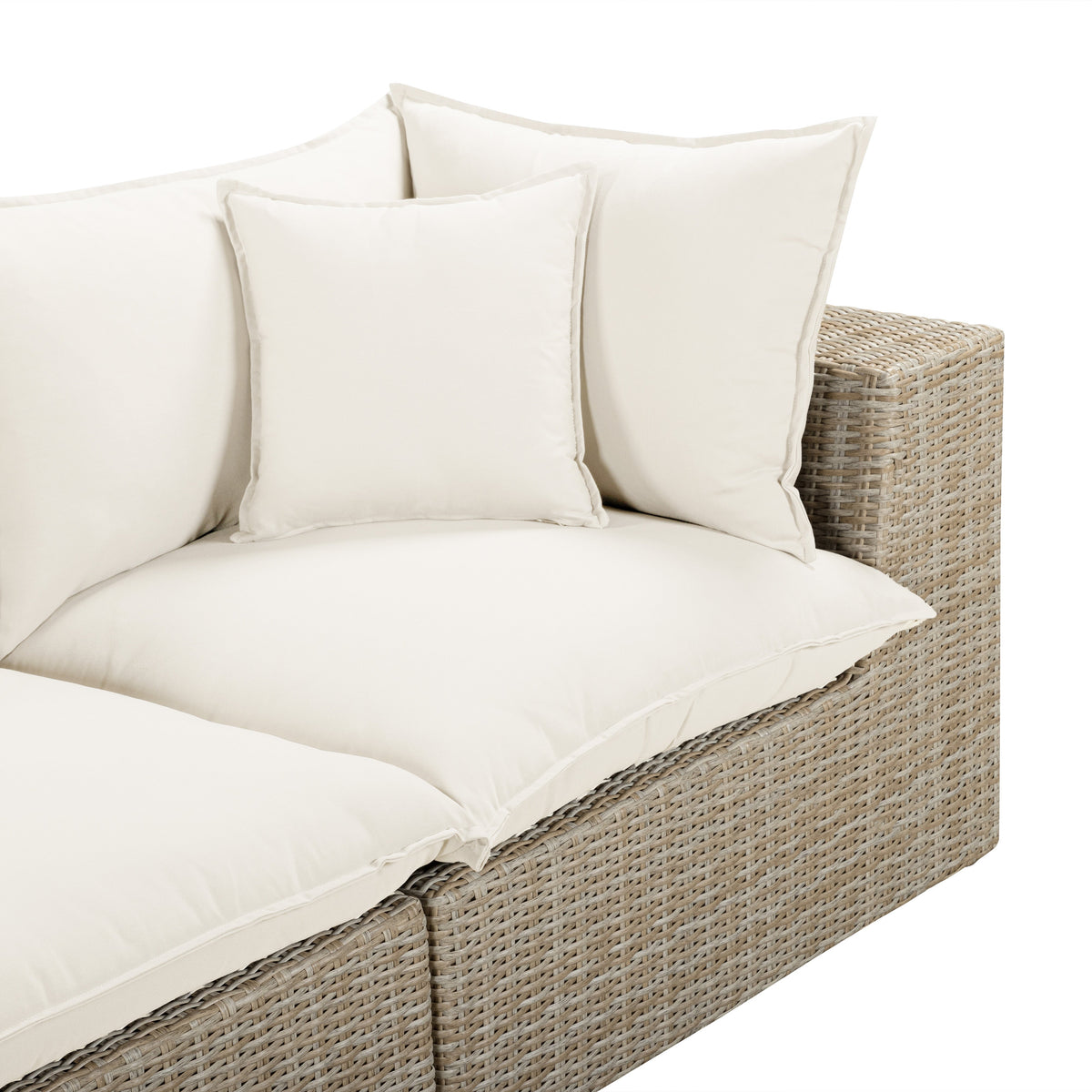 TOV FURNITURE | Cali 4-Piece Performance Fabric & Wicker Outdoor Sectional | $3,588.53
