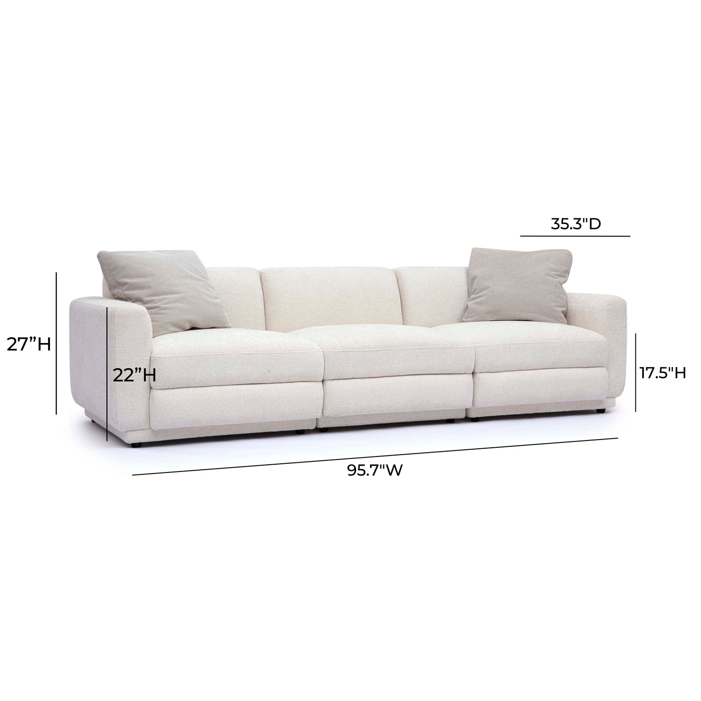 TOV FURNITURE | Perry Modular Sofa (96"-124") | Starting at $2,522.63