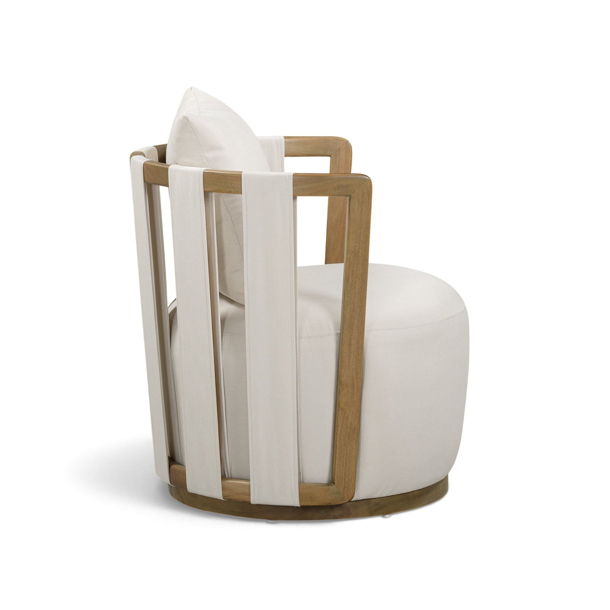 TOV FURNITURE | Paolo Cream Upcycled Basketweave Fabric Outdoor Accent Chair | $1,582.02